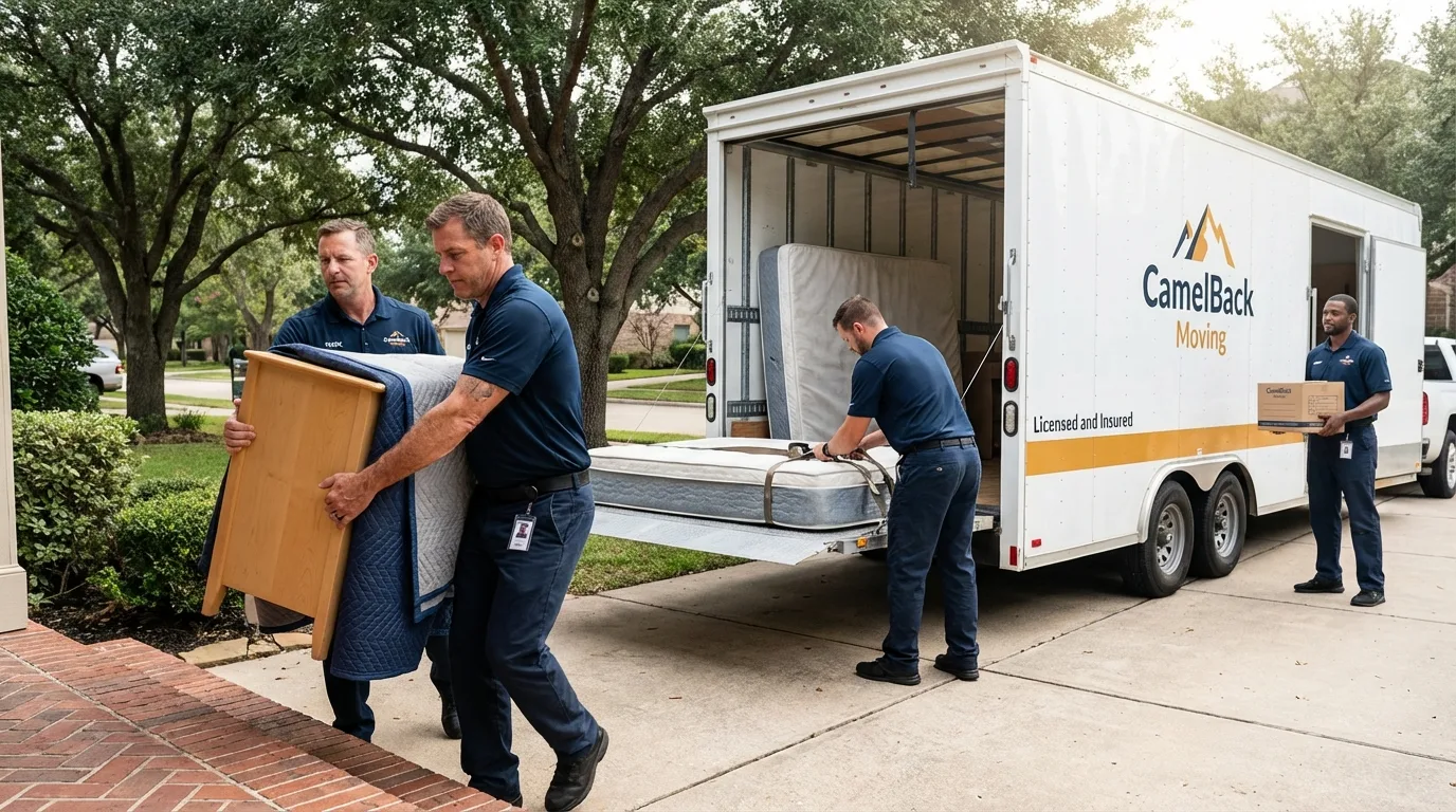 Crew loading residential truck for cross-state move from Rio Vista, CA